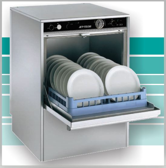 Jet-Tech X-33 Undercounter Dishwasher, Low Temp, 37 Racks Per Hour