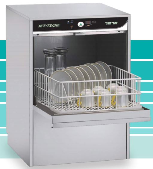 Jet-Tech 727E Glasswasher, High-Temp, Built-in Electric Booster Heater, 30 Racks Per Hour