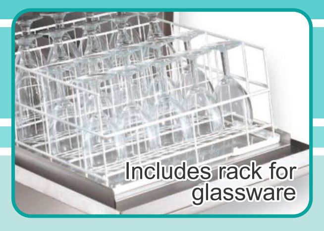 Jet-Tech 727E Glasswasher, High-Temp, Built-in Electric Booster Heater, 30 Racks Per Hour