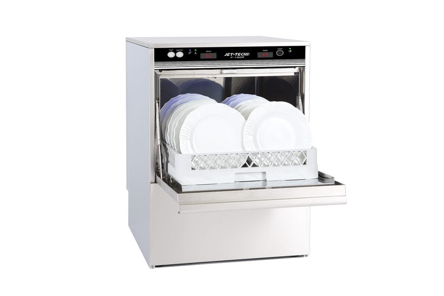 Jet-Tech F-18DP Undercounter Dishwasher, High-Temp, with Built-in Booster,24 Racks Per Hour
