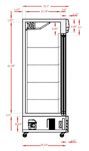 Unity U-GM2-S 52" Two Sliding Glass Door Merchandiser Refrigerator with LED Lighting, White, 79" Height