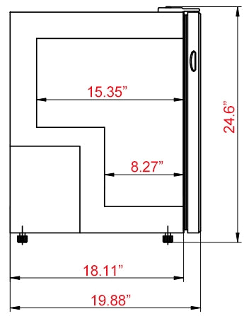 Unity U-CF2 24" Glass Swing Door Countertop Display Freezer, Black, 2 cu ft.