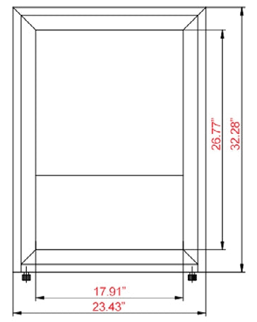 Unity U-CF3 24" Glass Swing Door Countertop Display Freezer, Black, 3.5 cu ft.