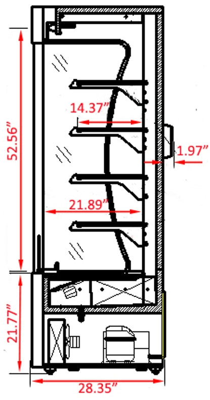 Coldline AOC-28-B 28" Open Air Refrigerated Display Merchandiser, Black