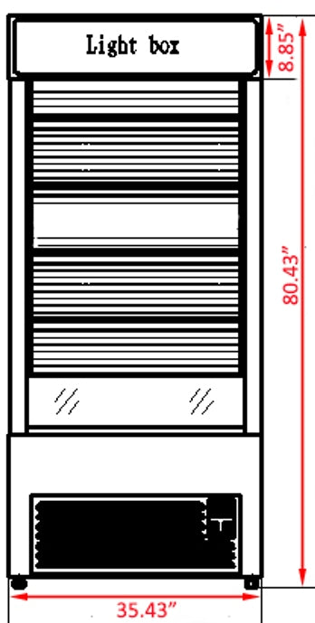 Coldline AOC-36-B 36" Open Air Refrigerated Display Merchandiser, Black