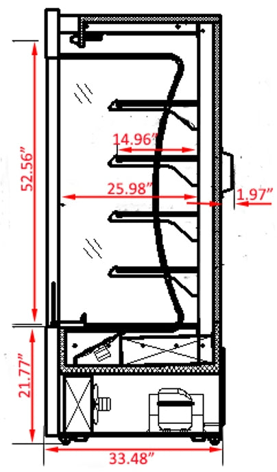 Coldline AOC-36-B 36" Open Air Refrigerated Display Merchandiser, Black