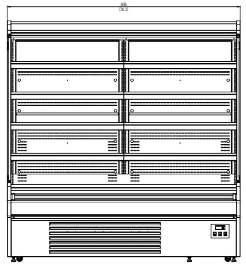 Coldline SOC-76-220-W 76" Open Air Refrigerated Display Merchandiser, 220V, White, 27.6" Deep