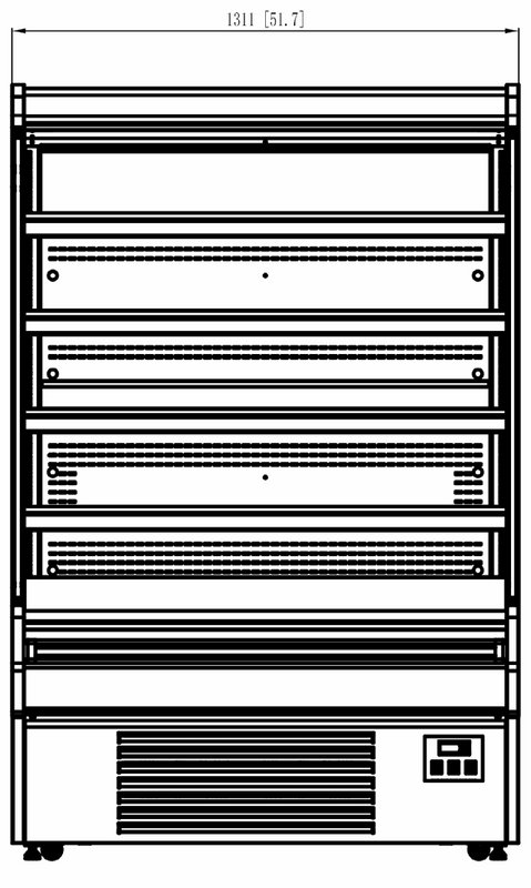 Coldline SOCD-51-B 51" Open Air Refrigerated Display Merchandiser, 110V, Black, 31.5" Deep