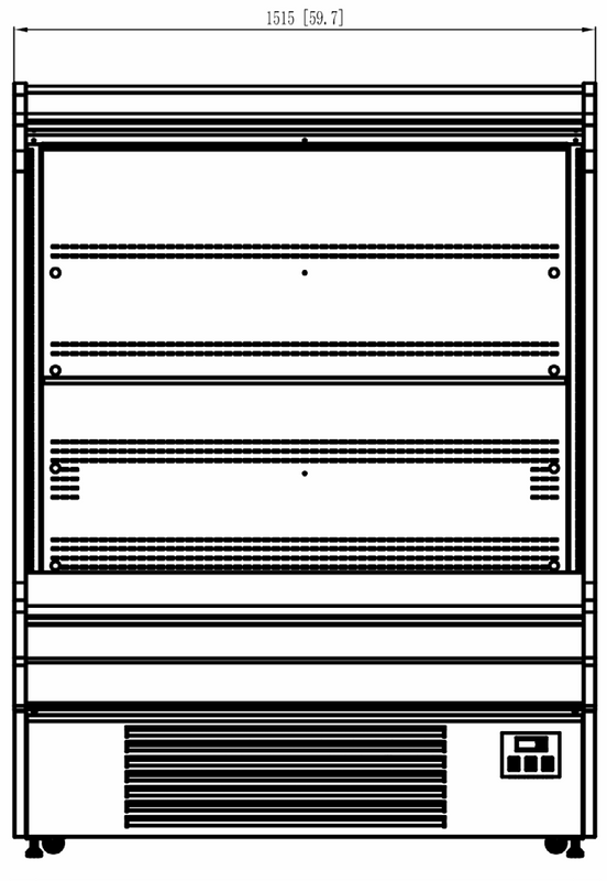 Coldline SOCD-61-B 61" Open Air Refrigerated Display Merchandiser, 110V, Black, 31.5" Deep