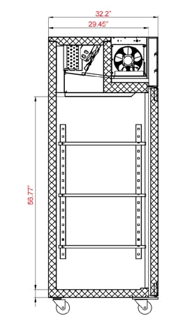 Coldline C-1FF-TM 29" Reach-In Freezer, Top Mount, Stainless Steel Interior & Exterior, 21.68 Cu. Ft.