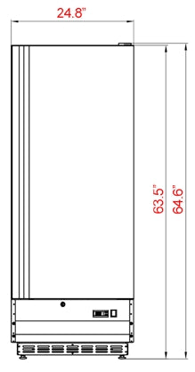 Coldline C12F 25" Reach-in Freezer, 23.5" Narrow Depth, 64.7" Height, 11 Cu. Ft.