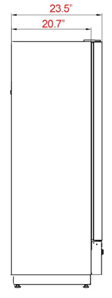Coldline C12F 25" Reach-in Freezer, 23.5" Narrow Depth, 64.7" Height, 11 Cu. Ft.