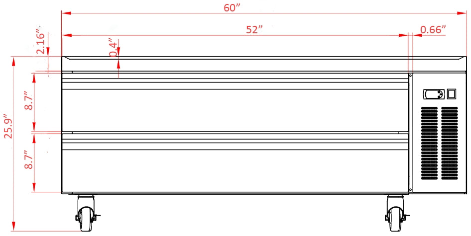 Coldline CB60 60” 2 Drawer Refrigerated Chef Base