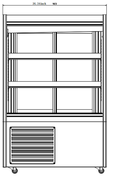 Coldline HDL-36 36" Refrigerated Raw Meat Deli Case with Rear Storage, Slanted Glass
