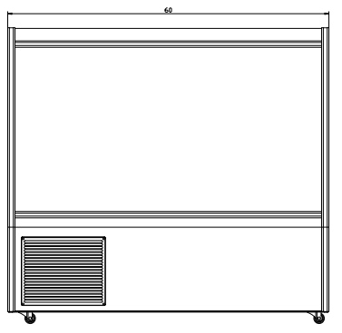 Coldline HDL-60 60" Refrigerated Raw Meat Deli Case with Rear Storage, Slanted Glass