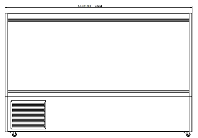 Coldline HDL-84 84" Refrigerated Raw Meat Deli Case with Rear Storage, Slanted Glass