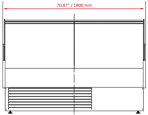 Coldline SDC72 72" Refrigerated Raw Meat Deli Case with Rear Storage, Curved Glass