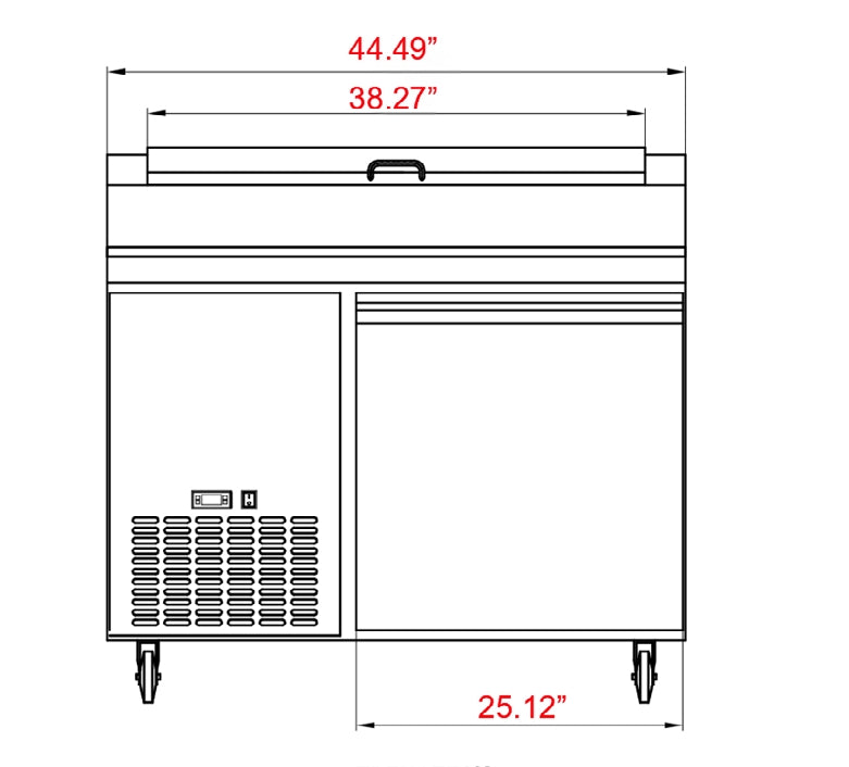 Coldline CPT-44 44” Refrigerated Pizza Prep Table with Cutting Board, 5 Pans Included