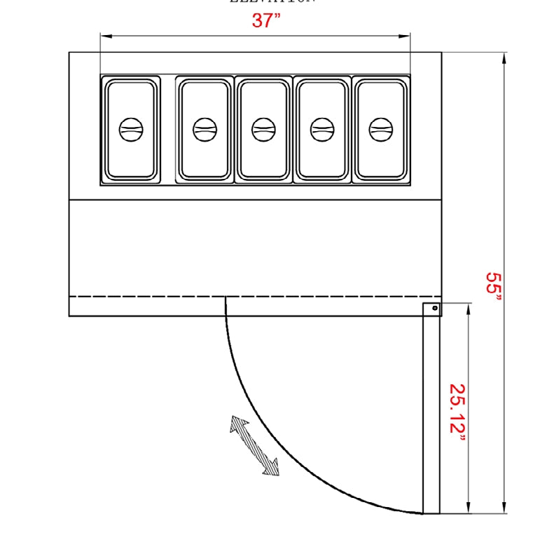 Coldline CPT-44 44” Refrigerated Pizza Prep Table with Cutting Board, 5 Pans Included