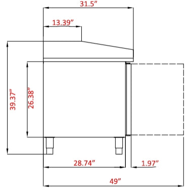 Coldline PDR-60 60” Refrigerated Pizza Prep Table with Marble Worktop