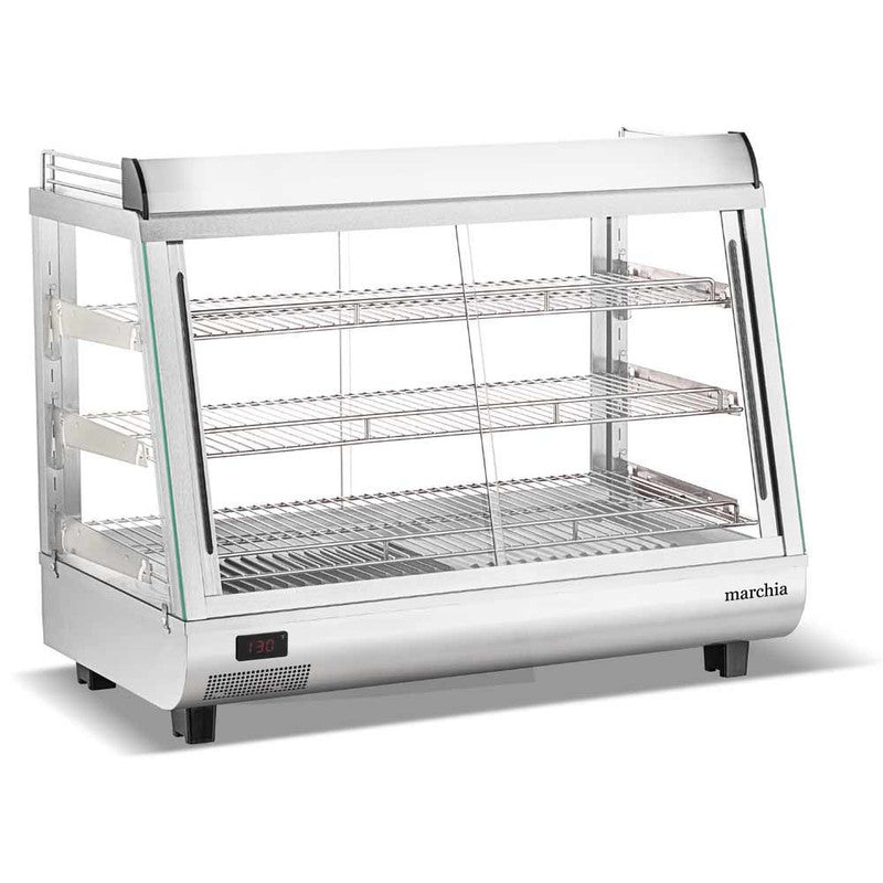 Marchia MHCC136 36" Heated Dual Access Countertop Display, Front & Rear Access, Stainless Steel