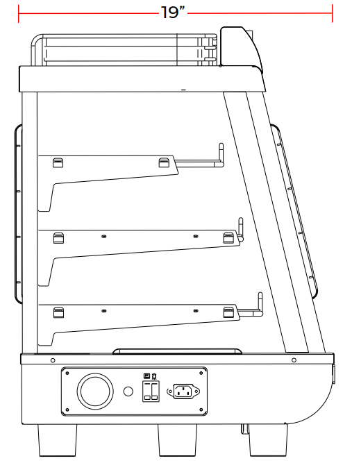 Marchia MHCC136 36" Heated Dual Access Countertop Display, Front & Rear Access, Stainless Steel