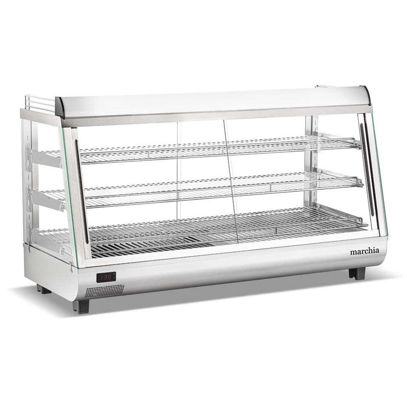 Marchia MHCC186 48" Heated Dual Access Countertop Display, Front & Rear Access, Stainless Steel