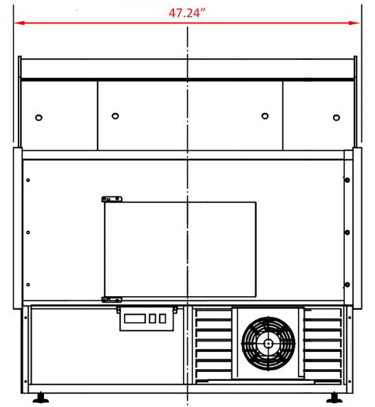 Coldline SDC48 48" Refrigerated Raw Meat Deli Case with Rear Storage, Curved Glass