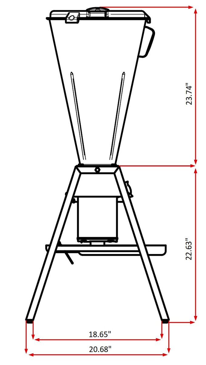 Skyfood  LAR-25LMBE  6.5 Gallon Food Blender, Stainless Steel Container and Base, 3,500 RPM, 1.5 HP