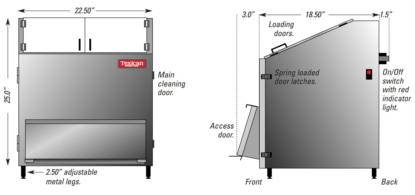 Texican Specialty Products CD-45 22 Gallon Capacity Chip Warmer with Thermostatic Temperature Control
