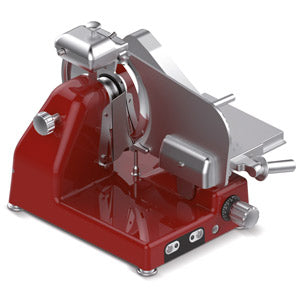 Sirman 1535R2208SNA Mantegna 350 BS Top Rossa 14" Blade Straight Feed Slicer for Cured Meat, Red Finish