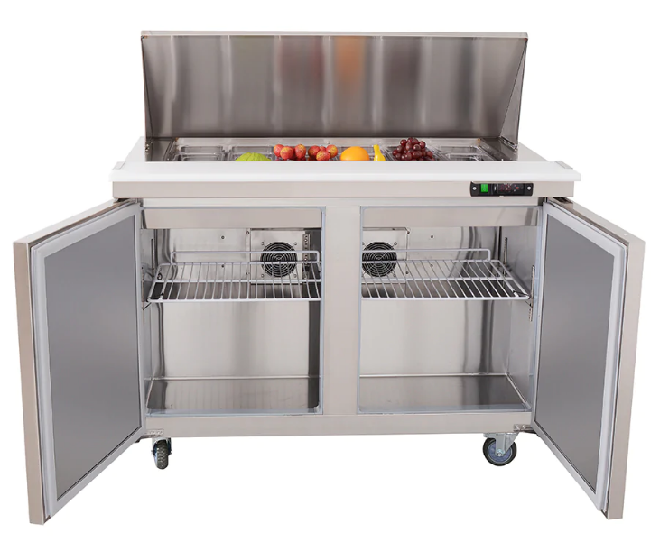 Westlake WKSR-48BM 48" Double Door Mega Top Sandwich Prep Table Refrigerator, Stainless Steel