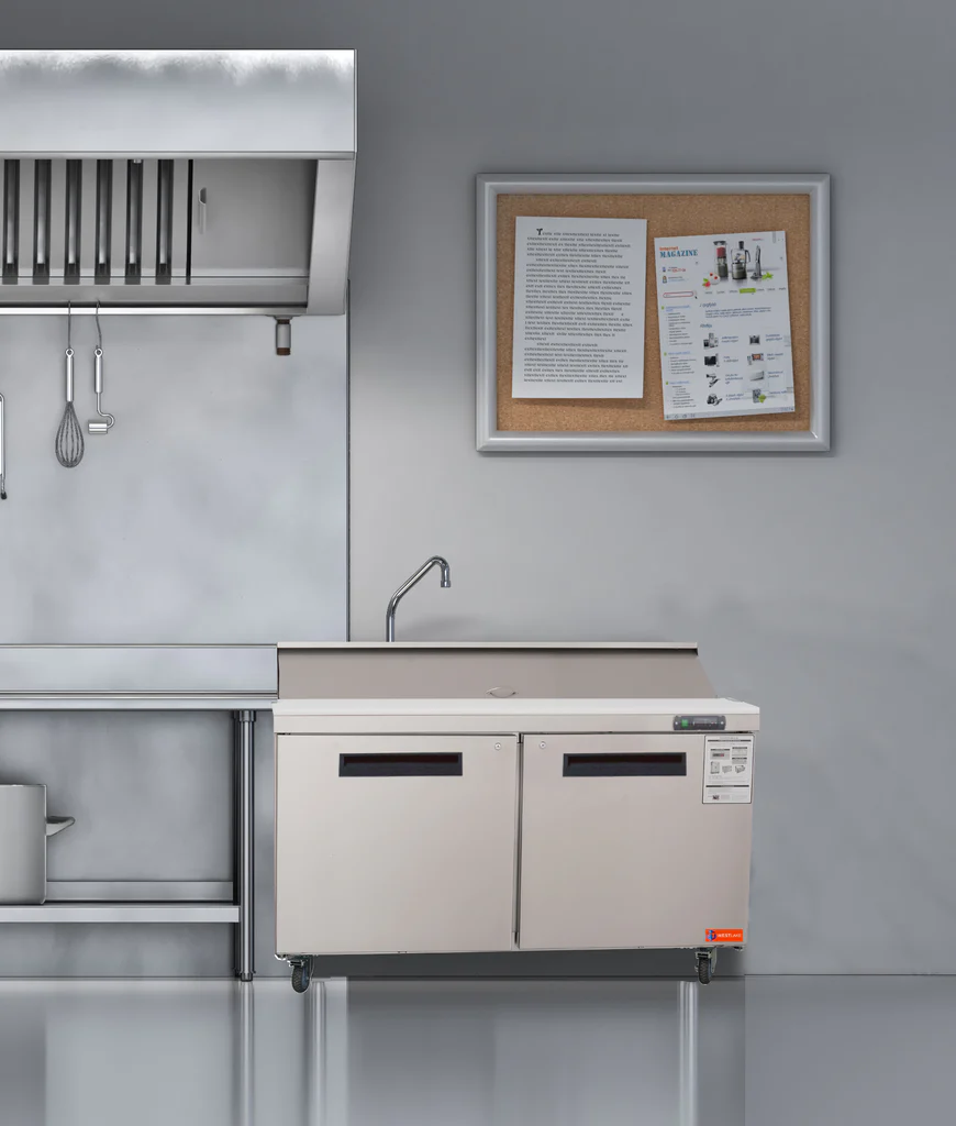 Westlake WKSR-48BM 48" Double Door Mega Top Sandwich Prep Table Refrigerator, Stainless Steel