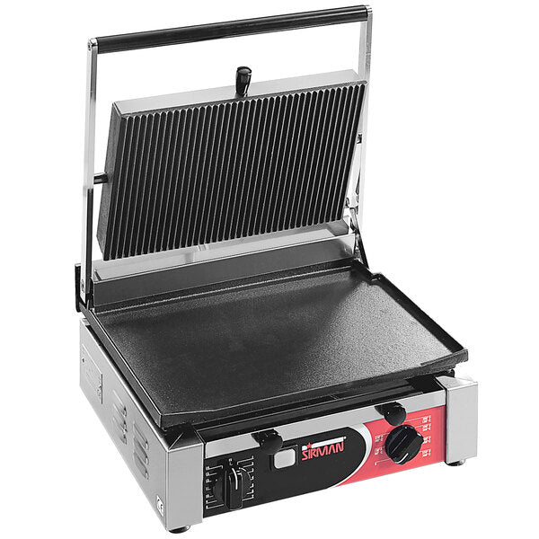 Sirman 34A2601105SI CORT L 10"x15" Panini Grill Grooved Top and Flat Bottom with Timer