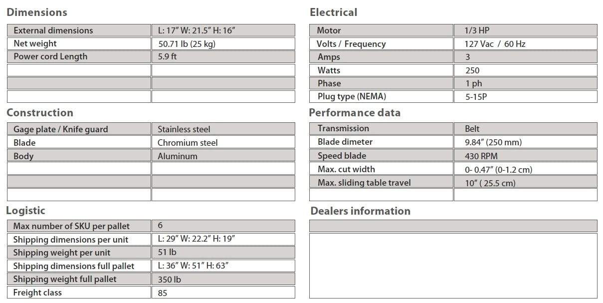 Pro-Cut KDS-10 Meat & Deli Slicer 10" Blade, 1/3 HP
