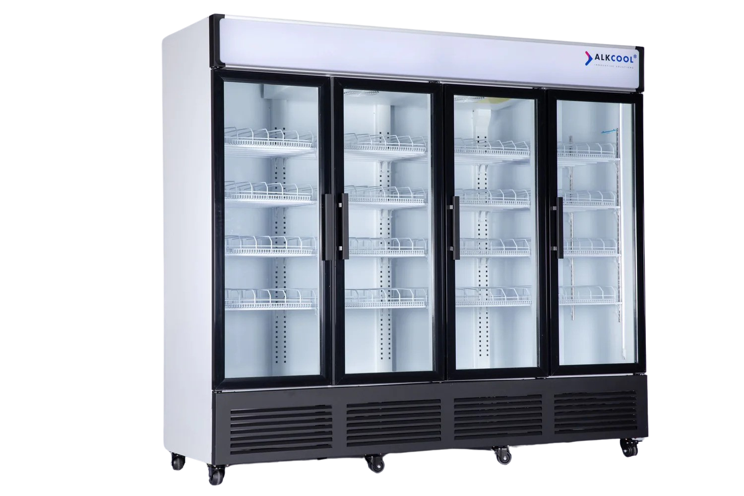 NAFCOOL FGDR95 93″ Commercial Wide Four Glass Door Commercial Beverage Refrigerator Merchandiser