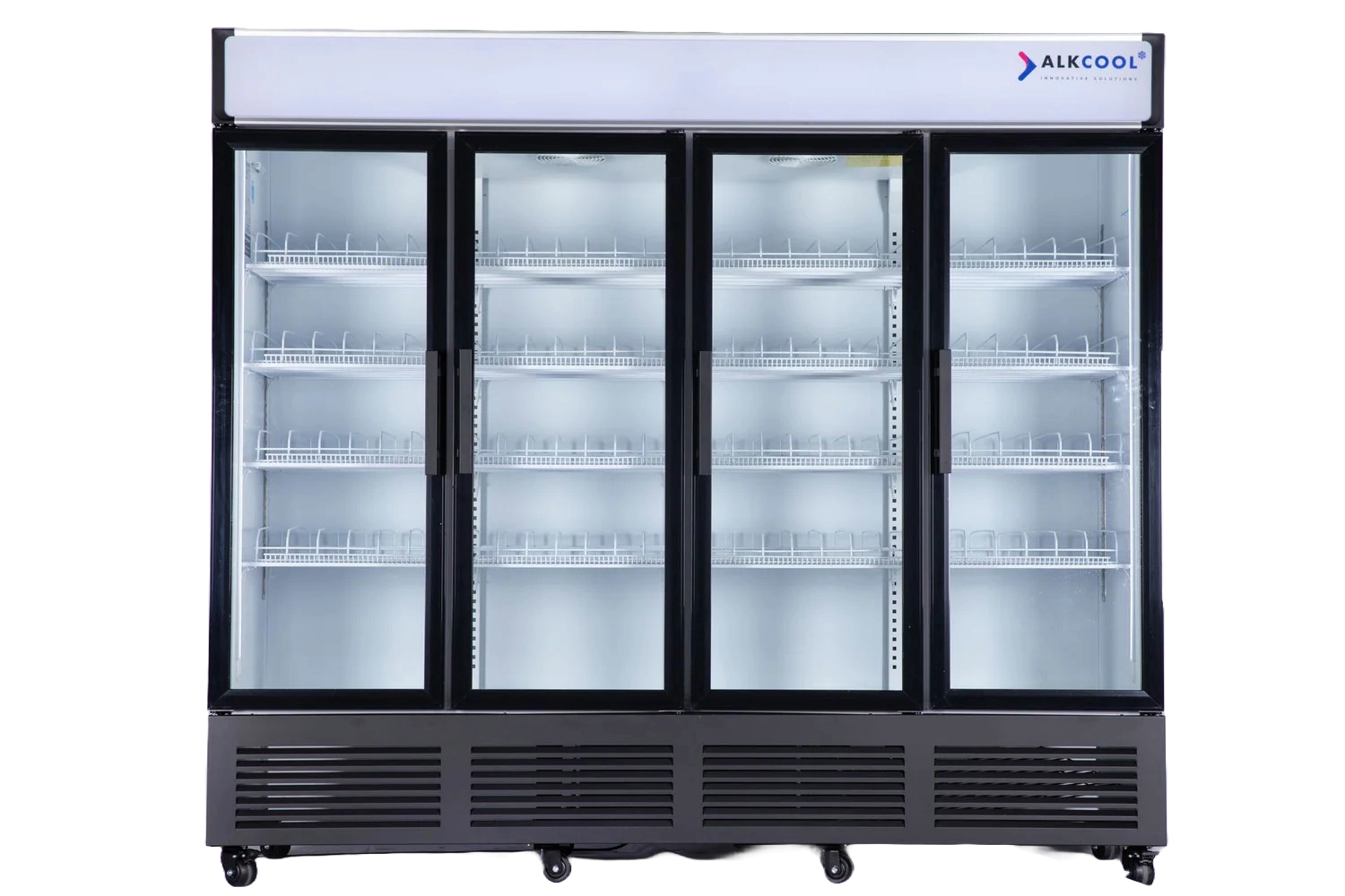 NAFCOOL FGDR95 93″ Commercial Wide Four Glass Door Commercial Beverage Refrigerator Merchandiser