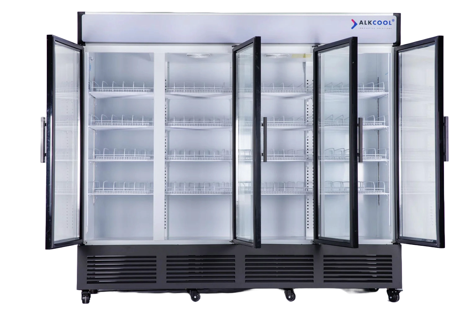 NAFCOOL FGDR95 93″ Commercial Wide Four Glass Door Commercial Beverage Refrigerator Merchandiser