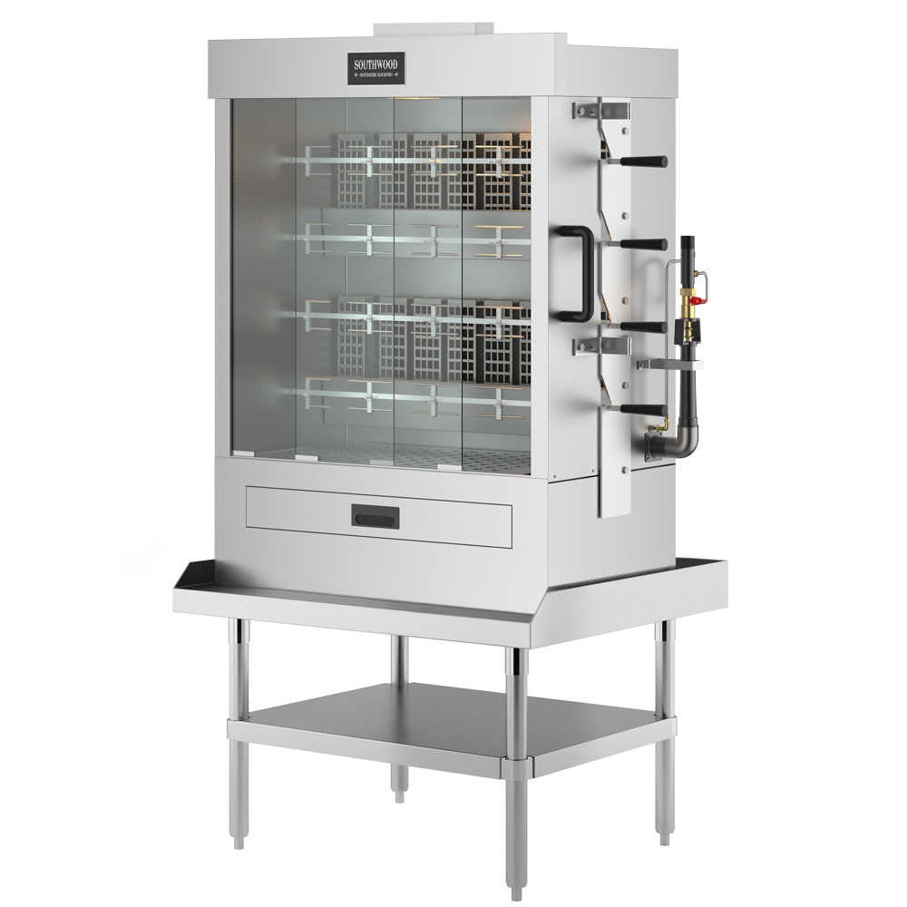Southwood RG4 Heavy Duty Gas Rotisserie Machine, 4 Spit, 20 Chicken, NG and LP, ETL Certified