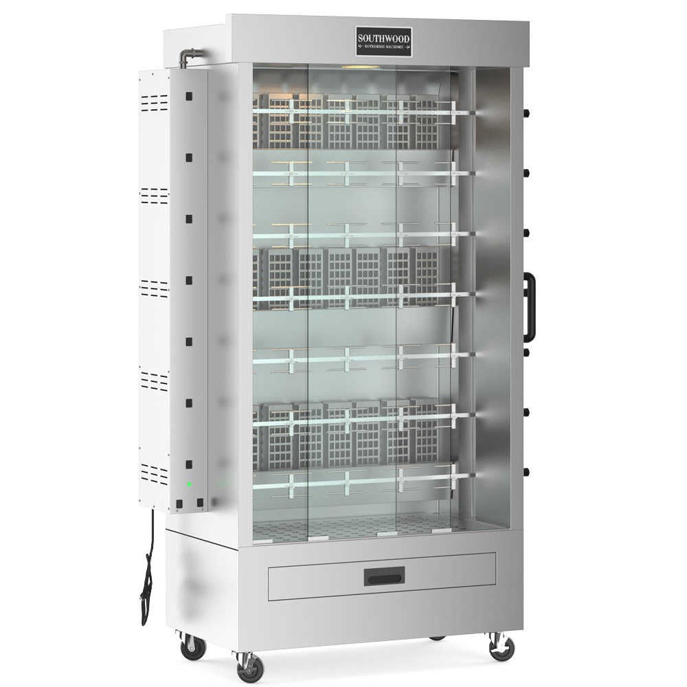 Southwood RG7 Heavy Duty Gas Rotisserie Machine, 7 Spit, 35 Chicken, NG and LP, ETL Certified