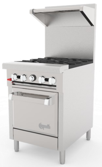 Venancio G24ST-24B 24" Range with 4 VT Burners and 1 Oven, Genesis Series
