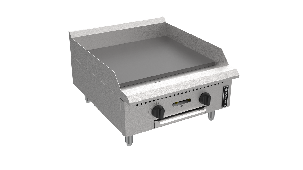 Venancio PGM24G-CT 24" Manual Countertop Griddle with 2 Burners, Prime Series