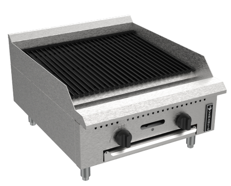 Venancio PCB24G-CT 24" Countertop Charbroiler with 2 Burners, Prime Series