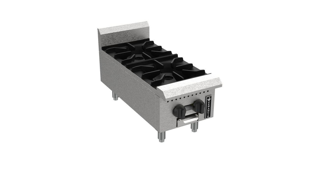 Venancio PHP12G-CT 12" Countertop Hot Plate with 2 Burners, Prime Series