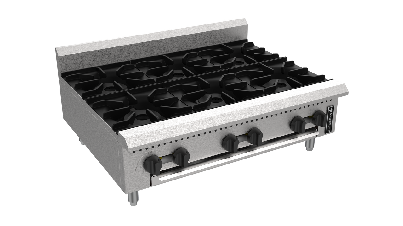 Venancio PHP36G-CT 36" Countertop Hot Plate with 6 Burners, Prime Series