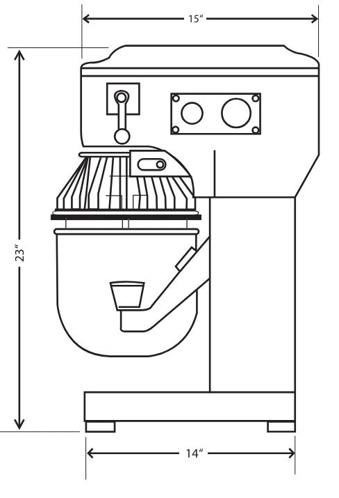 Precision Hub-40 40 Quart Planetary MIxer, 3 Speed, Heavy Duty 1 1/2 HP Motor, Single Phase