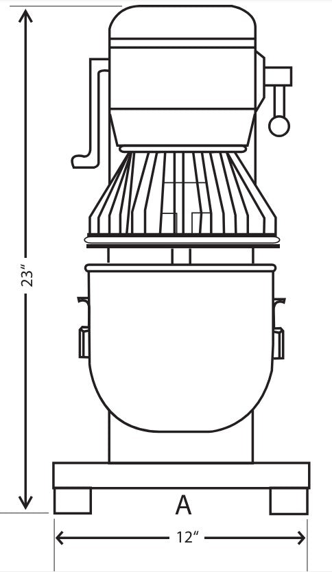 Precision Hub-40 40 Quart Planetary MIxer, 3 Speed, Heavy Duty 1 1/2 HP Motor, Single Phase