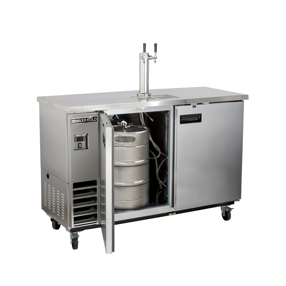Maxx Cold MXBD48-1SHC X-Series Single Tower, 2 Tap Beer Dispenser, 47.5"W, 10.5 cu. ft.