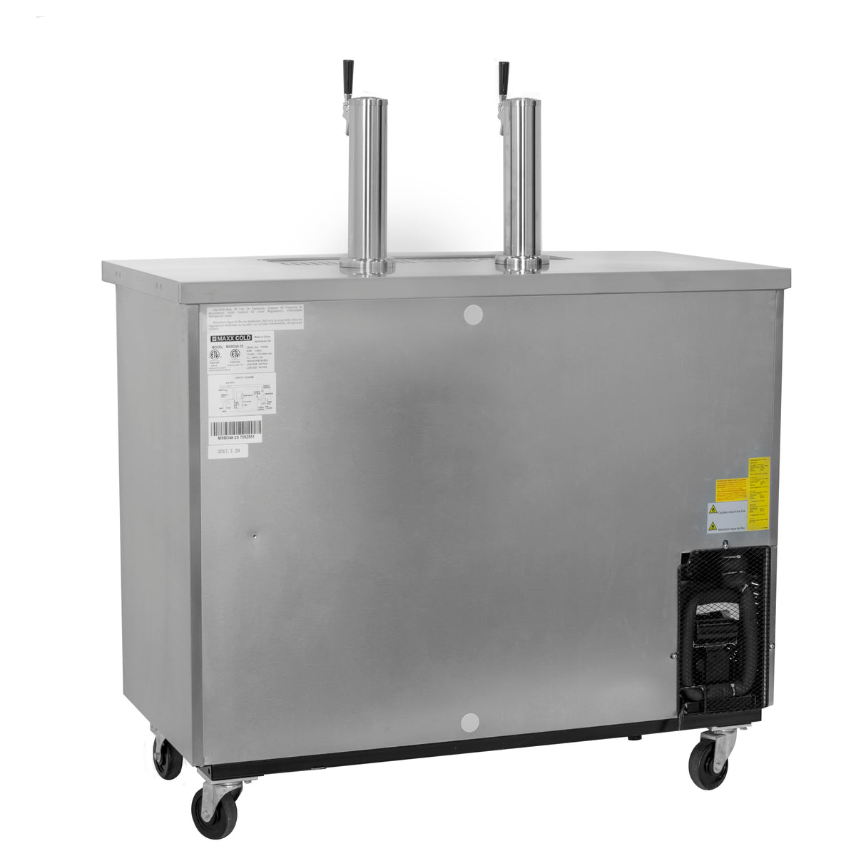 Maxx Cold MXBD48-2SHC X-Series Dual Tower, 2 Tap Beer Dispenser, 47.5"W, 10.5 cu. ft.