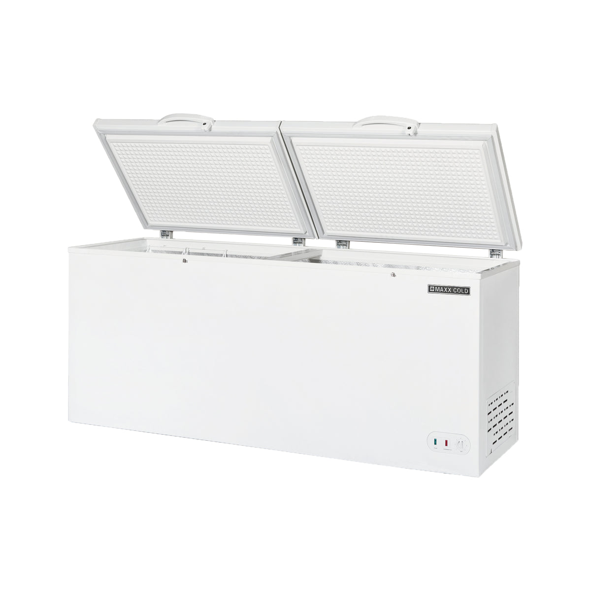 Maxx Cold MXSH30.0SHC Select Series Chest Freezer with Split Top, 76"W, 30 cu. ft. Storage Capacity, Locking Lids, Garage Ready, in White